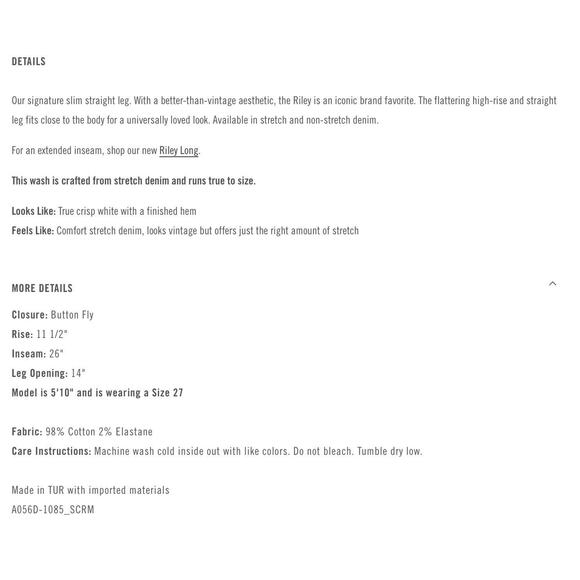 Agolde Riley High Rise Straight Crop Jeans NWT - Picture 6 of 8